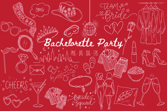 Bachelorette Party Doodle Graphics & Illustrations Bundle