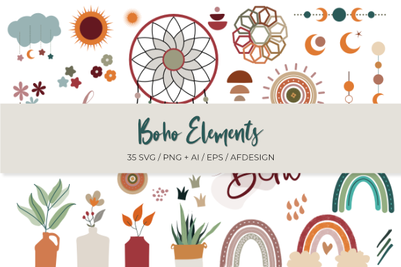 Boho Vector Elements: Graphics for Crafters