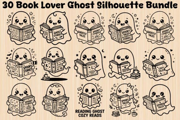 Book Lover Ghost SVG Bundle: Graphics & Illustrations Review