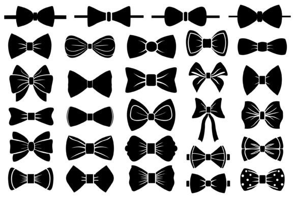 Bow Tie Silhouette Graphics for Crafting and Illustrations