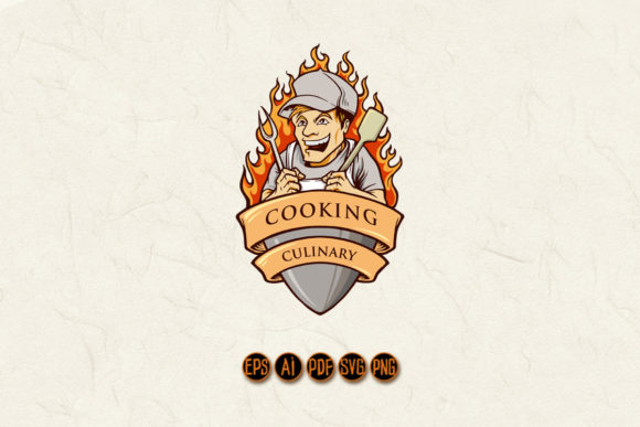 Cooking Man Chef Smile Illustrations SVG
