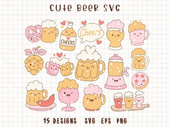 Cute Beer SVG Oktoberfest Bar Craft File – Graphics & Illustrations