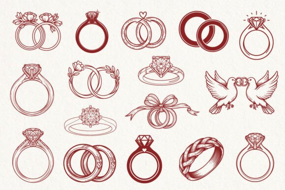 Diamond Wedding Ring SVG PNG Bundle: Graphics & Illustrations for Publishers