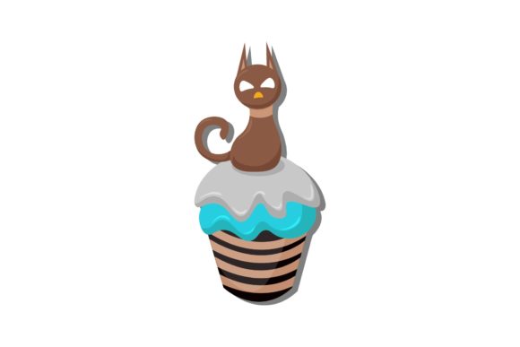 Halloween Cupcake Illustrations Cat Graphics Review