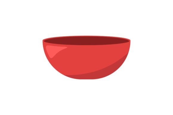Kitchen Red Bowl Illustrations Vector Graphics