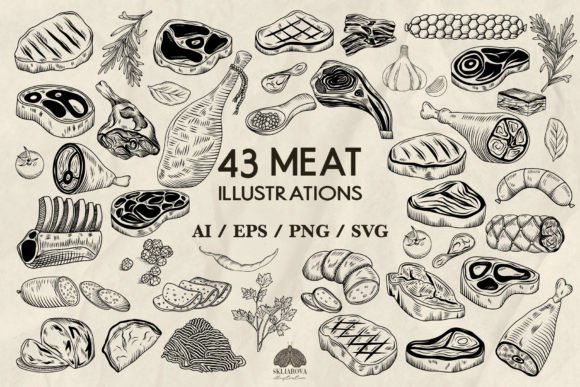 Meat SVG PNG EPS: Graphics & Illustrations for Branding