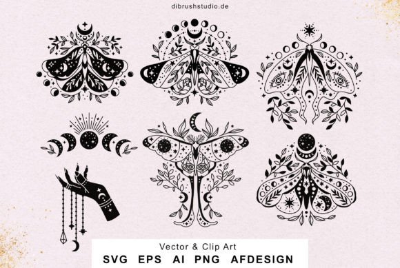 Mystical Moth SVG Bundle: Graphics & Illustrations for Branding