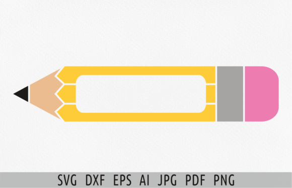 Pencil SVG Name Frame: Graphics for Crafters & Illustrations