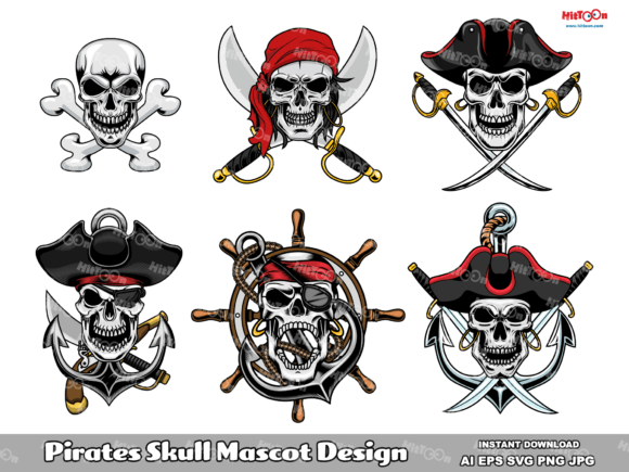 Pirate Skull Graphic Logo Design 1: Illustrations for Brands