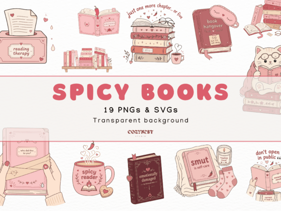 Romance Book Clipart Graphics & Illustrations