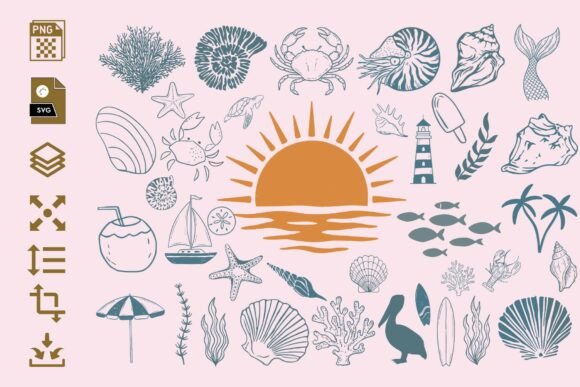 Summer Beach Clipart Bundle PNG SVG – A Brand Designer’s Review of Graphics & Illustrations