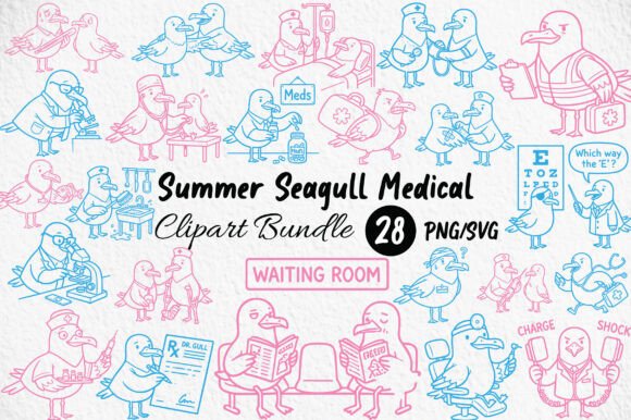 Summer Seagull Medical Clipart: Graphics & Illustrations