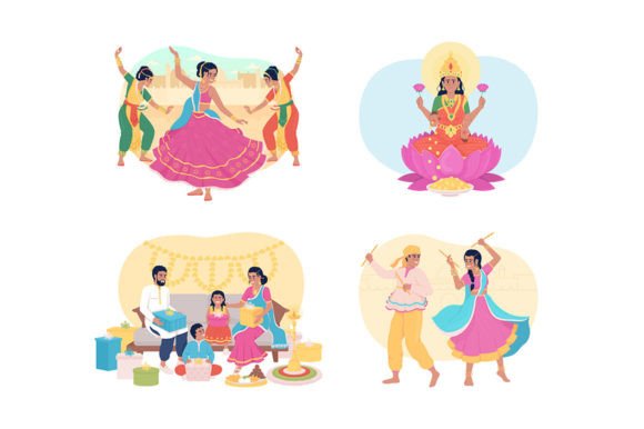 Traditions During Diwali Illustrations Review