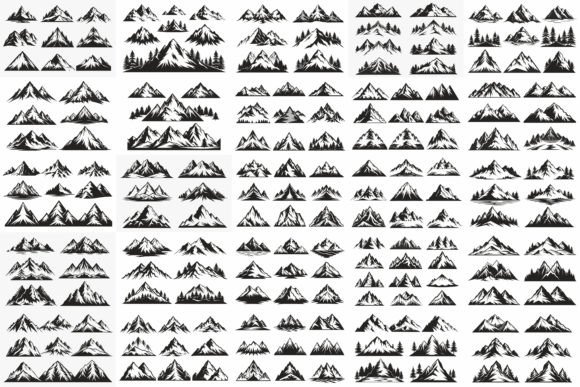 Vintage Monochrome Mountain Bundle for Graphics & Illustrations
