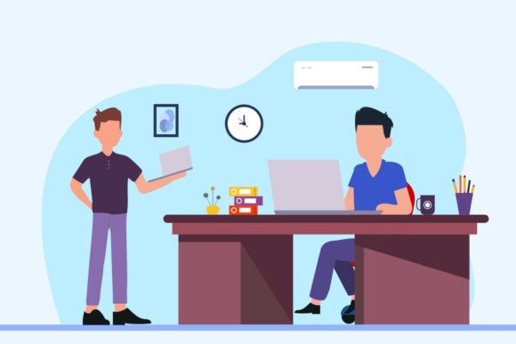 Work Place Character Illustrations for Branding